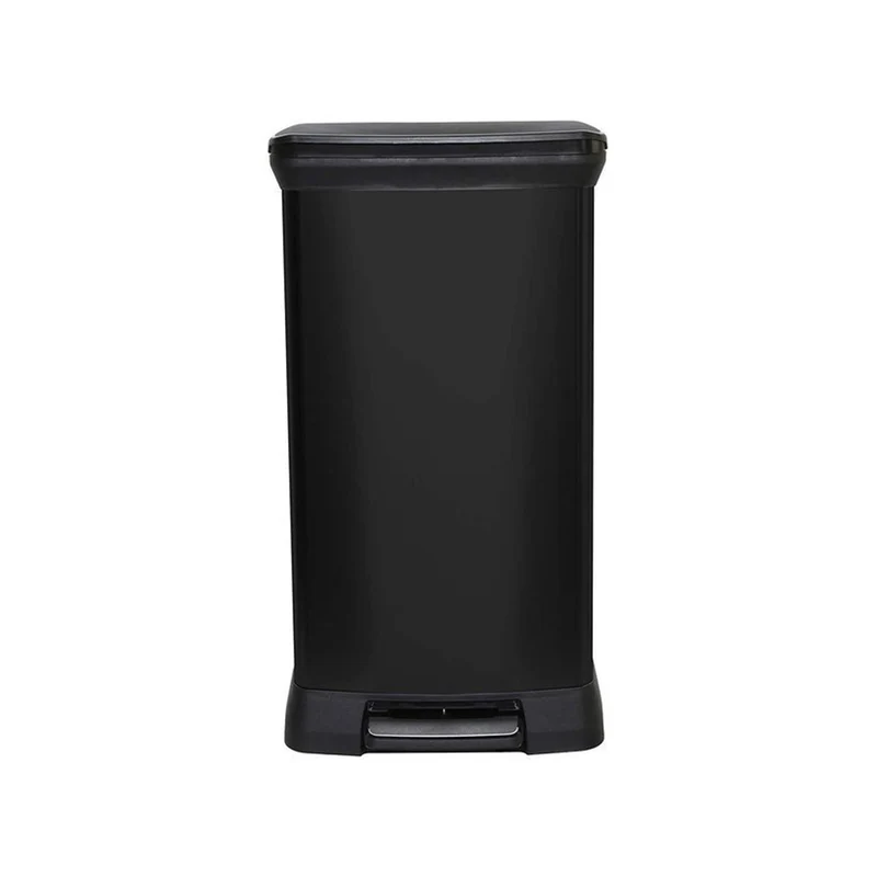 Metallischer Abfallbehälter mit Pedal CURVER DECO BIN 50L - schwarze Farbe