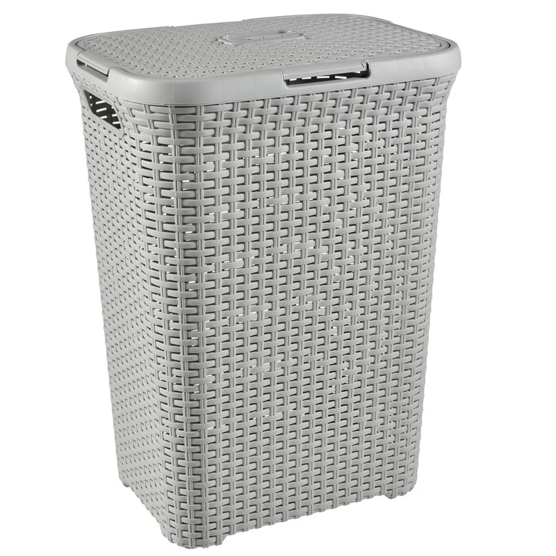 Curver Wäschekorb, offenes Design, 60 l, hellgrau, Natural Style