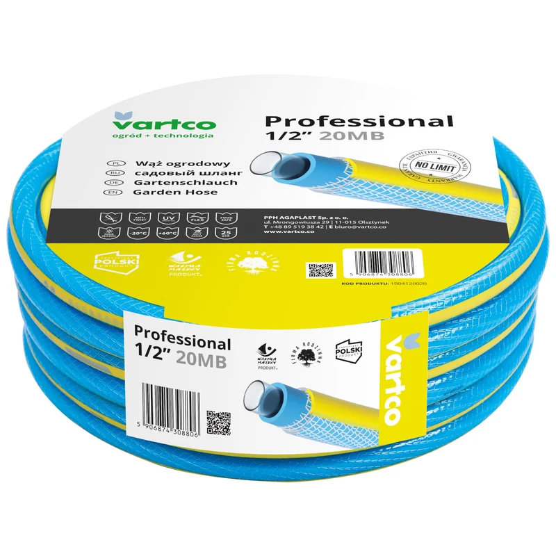 4-lagiger Wasserschlauch Trinkwasserschlauch Lebensmittelecht Anti Twist Gartenschlauch Schlauch Gartenbewässerung Flexibel Flexischlauch Trikotgeflecht UV-beständig 25 Bar 1/2" 20m