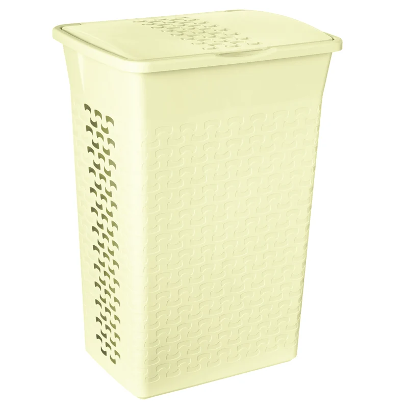 Rechteckiger Wäschekorb BranQ Cotton 55L - Antik-Weiß