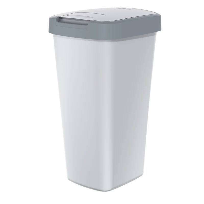 25-Liter-Abfalleimer KEDEN COMPACTA Q – Farbe: Aschegrau mit hellgrauem Rahmen