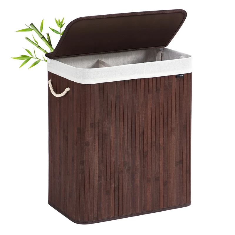 Wäschekorb 100 L Bambus Braun