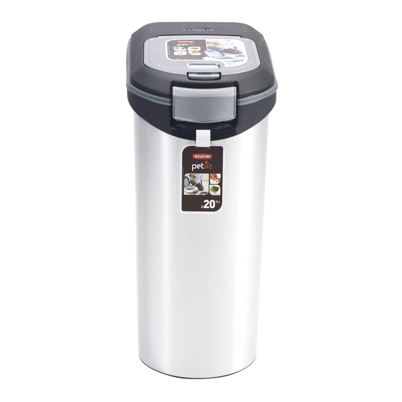 Tierfutterbehälter 20 kg 54 L Curver Metallic-Look