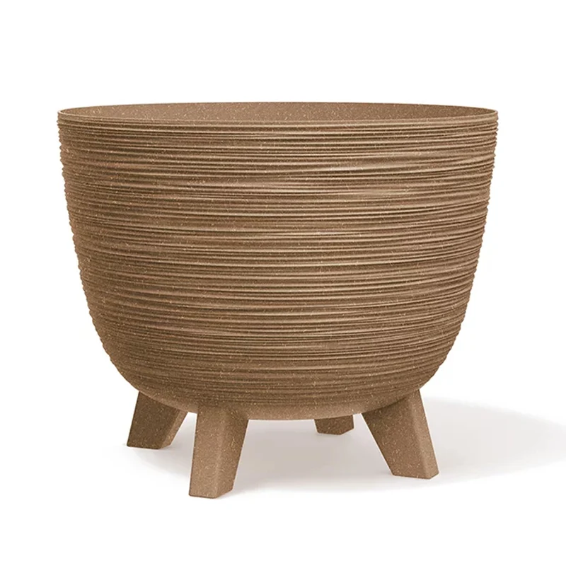 Blumentopf Schale mit Füße Pflanzschale UV-strahlenbeständig Prosperplast Furu Eco Wood-Naturo ⌀ 290mm