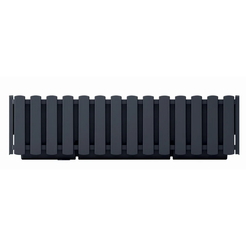 Boardee Fencycase Blumenkasten Balkonkasten Blumentopf Pflanzkasten Rustikales Design für Innen- und Außenbereich 58cm Anthrazit