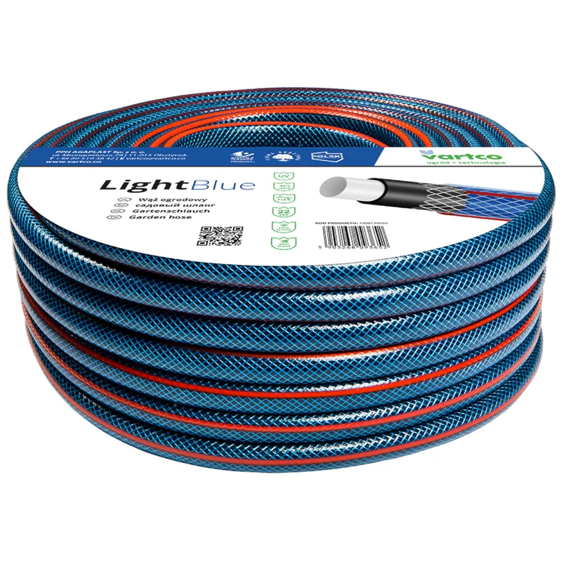 Vartco Hellblauer 1" 30m 4-lagiger 22 bar Gartenschlauch