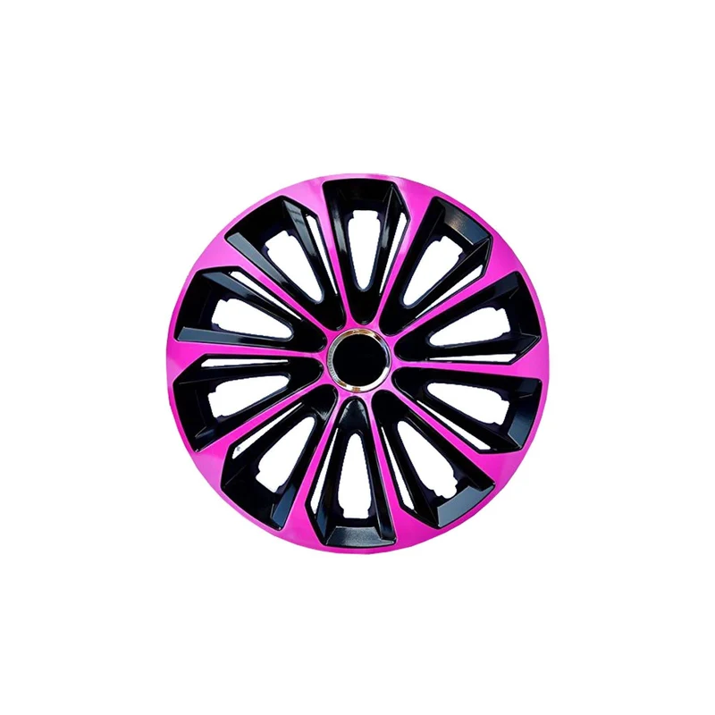 Radkappen Radzierblenden Radblenden - 4 Stück Komplettset - NRM Extra Strong - Rosa & Schwarz - 14" Zoll