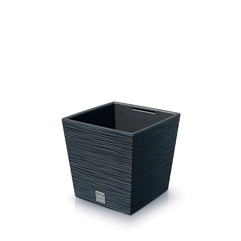 Prosperplast Furu Square Low Blumentopf mit Einsatz DFS240-S433 - Farbe Anthrazit