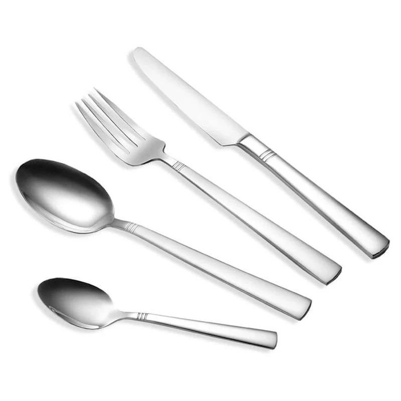 Besteckset 24 teilig für 6 Personen aus Edelstahl Essbesteck Set Messer Gabel Löffel Tafelbesteck Silber