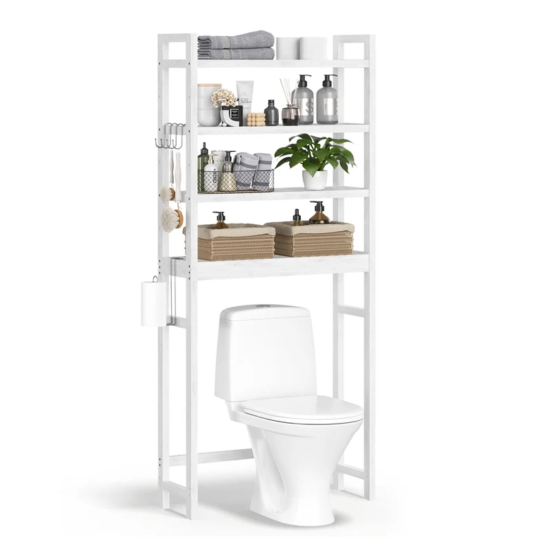 Toilettenregal mit verstellbaren Ablagen naturbeige
