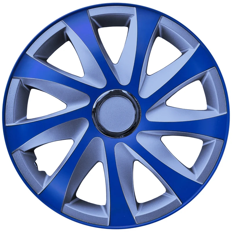 Radkappen Radzierblenden Radblenden - 4 Stück Komplettset - NRM Drift Extra - Silber & Blau - 13" Zoll