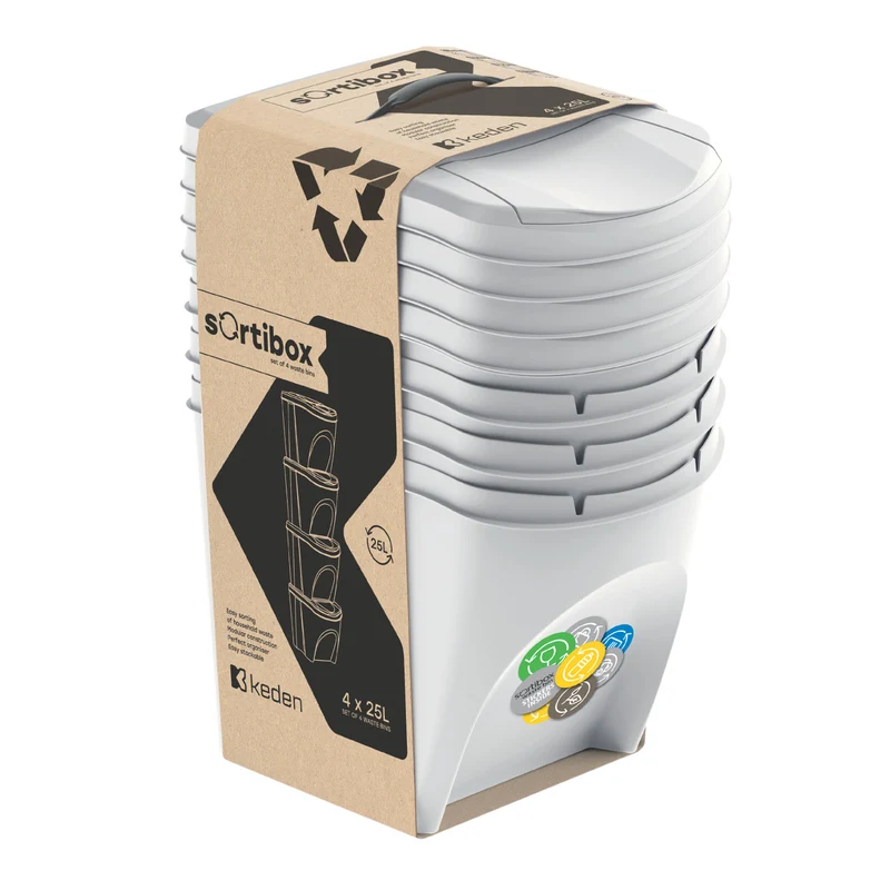 Sortibox Sortierkorb-Set 4x25L Farbe: aschgrau IKWB25S4