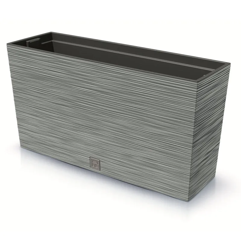 Prosperplast Furu Case Middle Pflanzkübel mit Innentopf Pflanztrog Blumentrog für Innen- und Außenbereich Rechteckig Kunststoff 77x23,5x41cm (Beton)