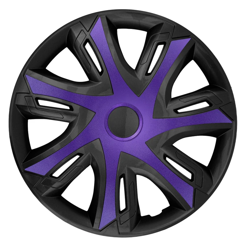 N-Power Radzierblenden für Stahlfelgen Zweifarbige Radkappen Satz 4er Set Auto KFZ Fahrzeug Geeignet ür die meisten Marken und Felgen ABS-Kunststoff (Violett / schwarz, 16")