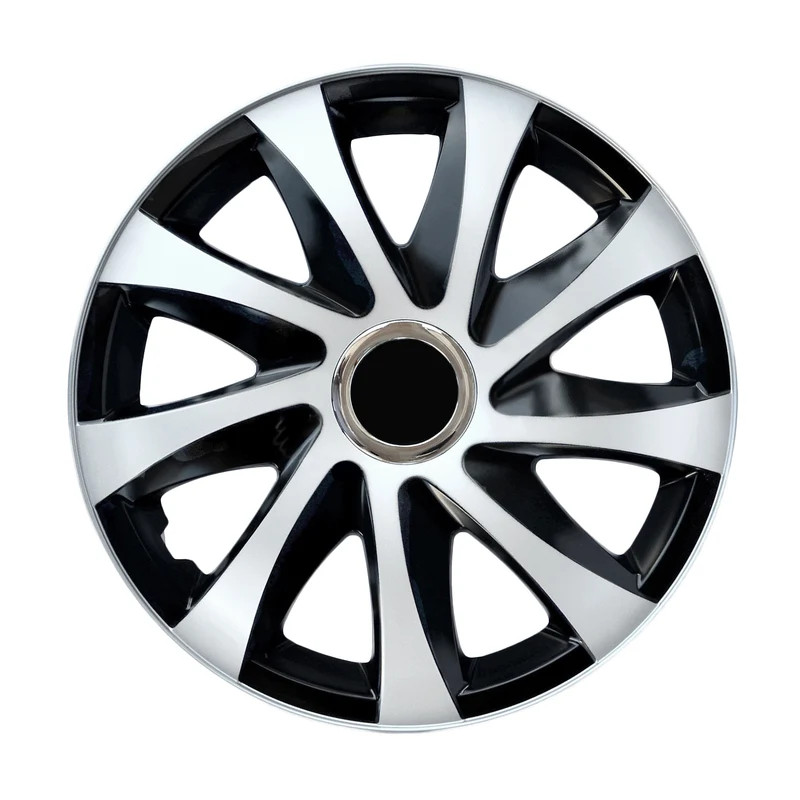 Drift Extra 4er Set Premium Radkappen Radzierblenden Radblenden Auto KFZ 14" schwarz-weiß