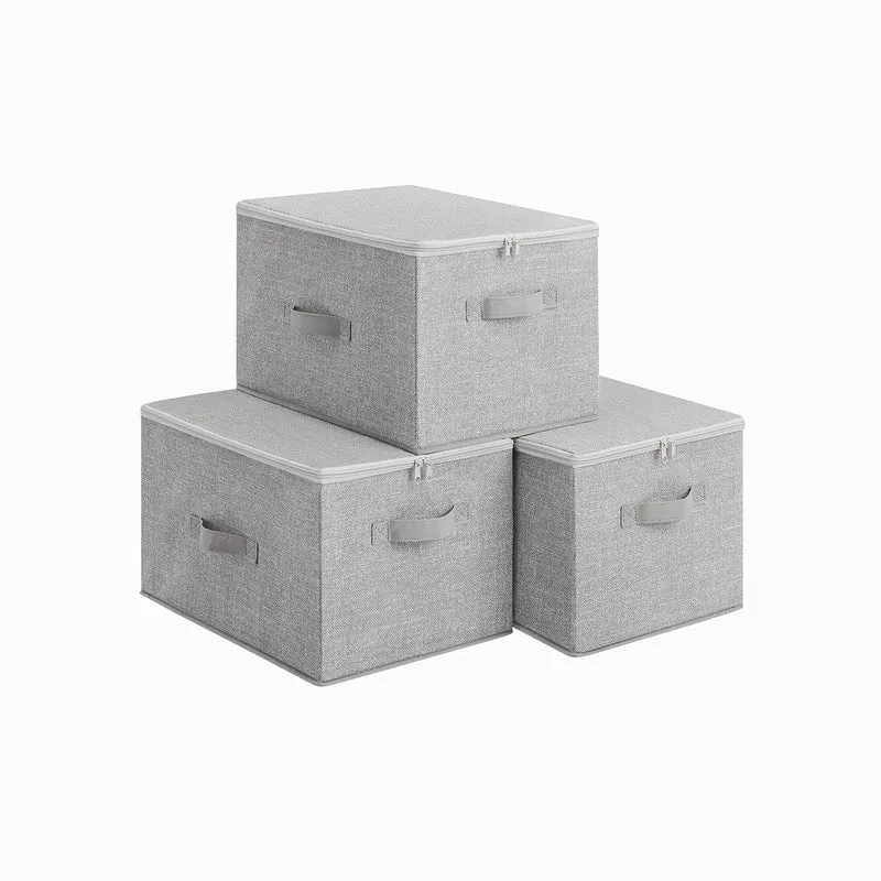 Aufbewahrungsbox mit Deckel für Kleidung grau