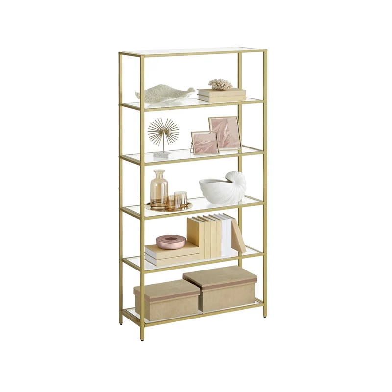 Regal mit 6 Ablagen aus Hartglas