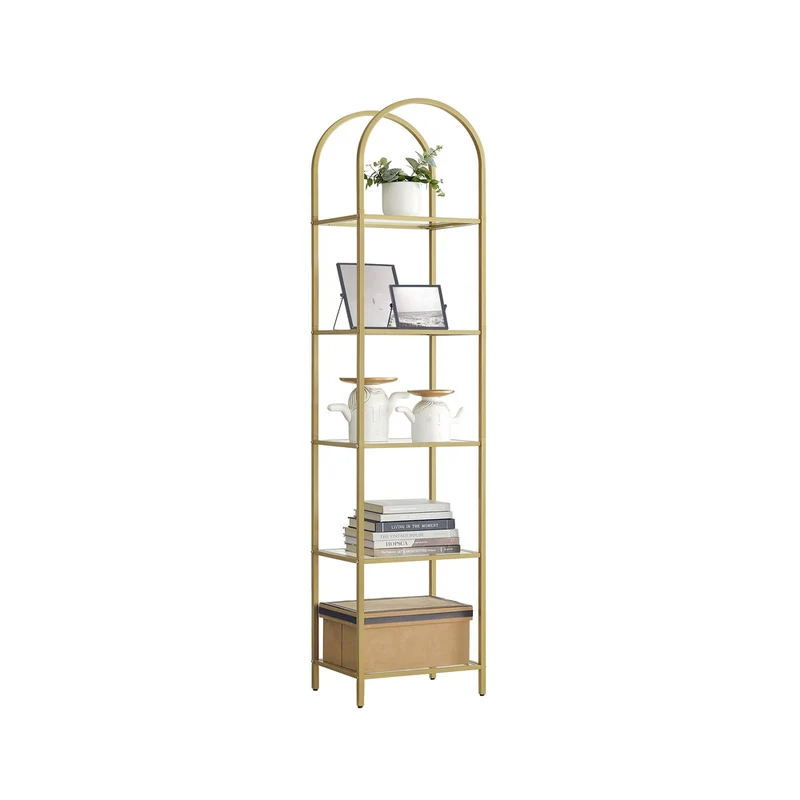 Regal aus Hartglas mit Metallstruktur