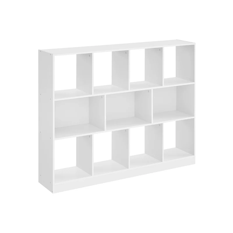 Bücherregal mit 11 Fächern weiß