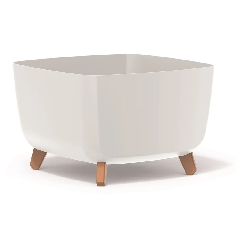 Prosperplast Gracia Square Blumentopf mit abnehmbaren Beinen inkl. Einsatz für Innen- und Außenbereich Pflanzgefäß Quadratisch Kunststoff UV-beständig 39x39x27cm