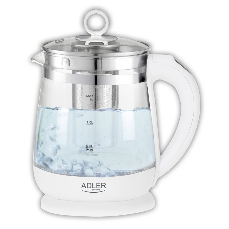 Glaskessel 1,5 L mit Brüher und Temperaturregler Adler AD 1299