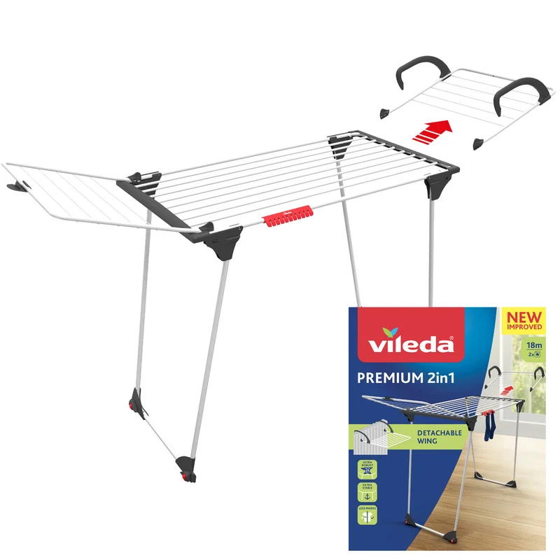 Wäschetrockner Vileda Premium 2in1 mit Flügelverriegelung