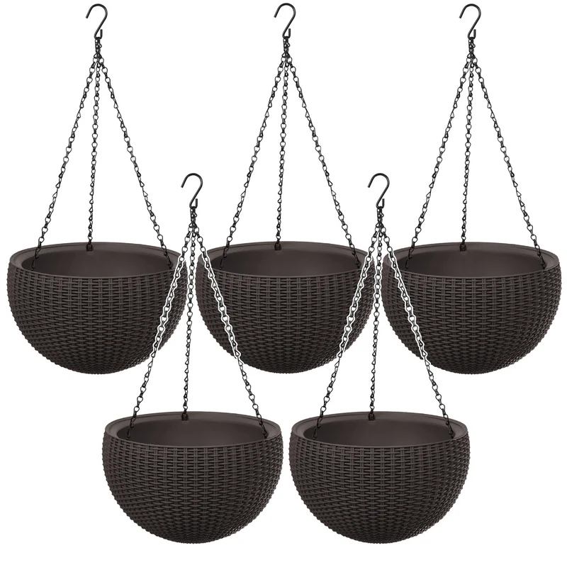 Hängender Blumentopf Keter Sphere Planter, Farbe: Braun, 5 Stück