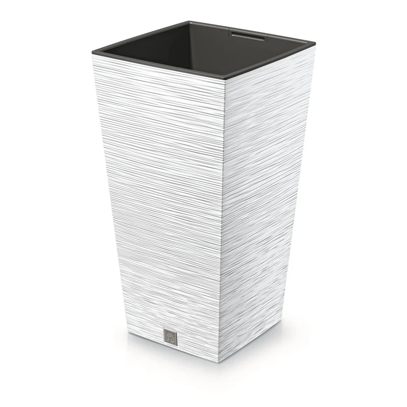 Prosperplast Blumentopf mit Einsatz 11.4L Weiß 20x20x38cm Indoor Outdoor Garten Haus Terrasse Balkon Wetterfest