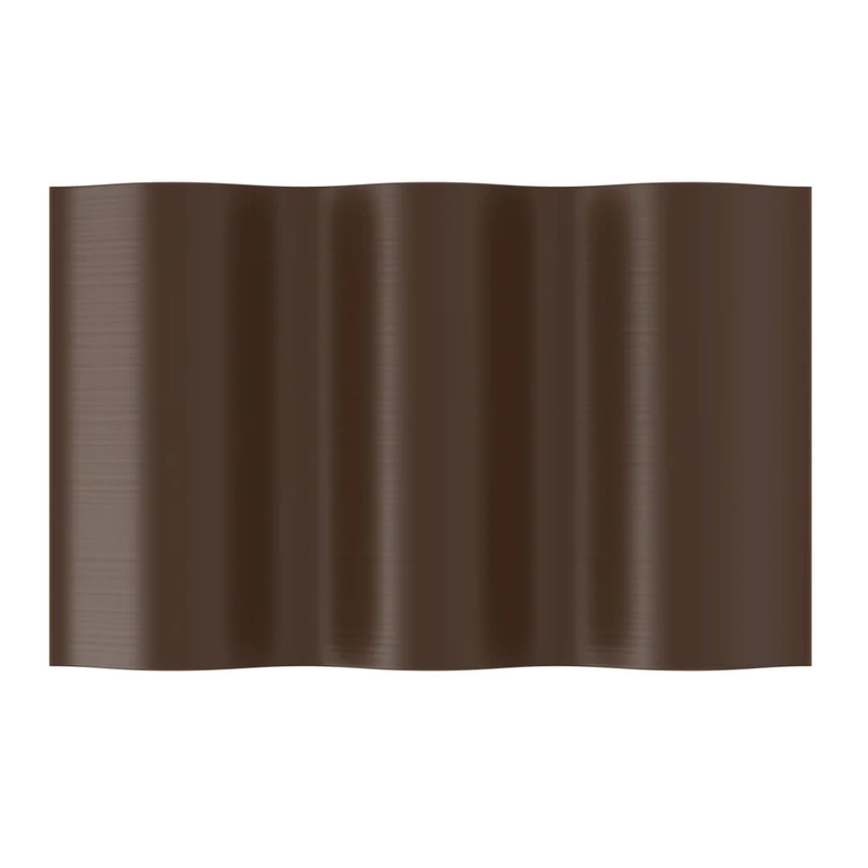 Rasenkante Gewellt Gartenzaun Beeteinfasung Mähkante Garten Palisade Wurzelsperre Kunststoff 25cm x 9m (Braun)