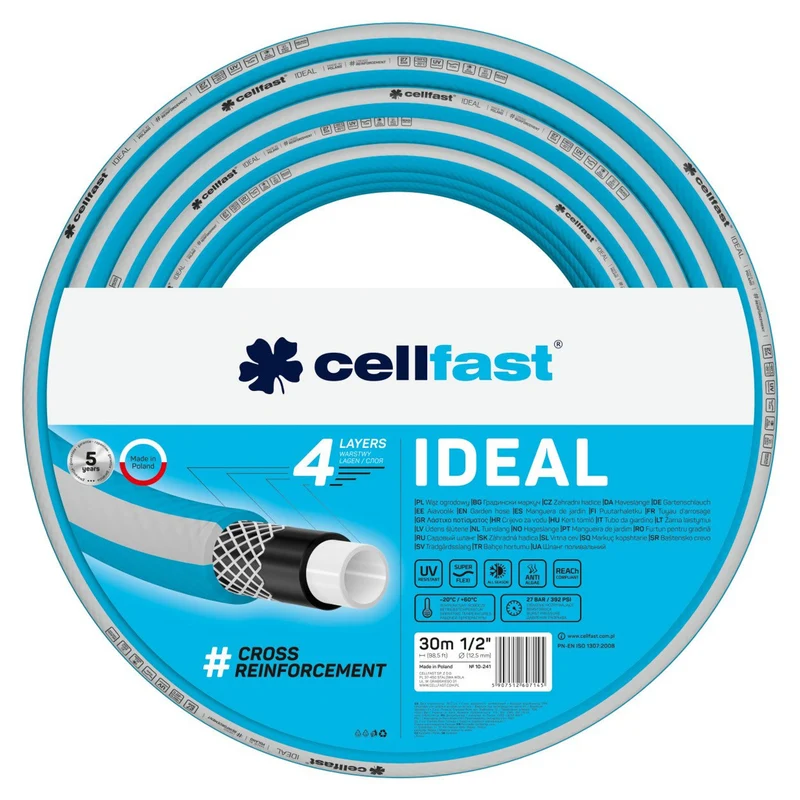 CELLFAST IDEAL 1/2" Gartenschlauch 30m 4-Schicht 27 bar