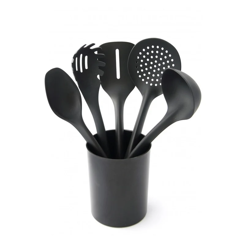 Set aus 5 Küchenwerkzeugen + 15 cm Behälter schwarz Practic Handy