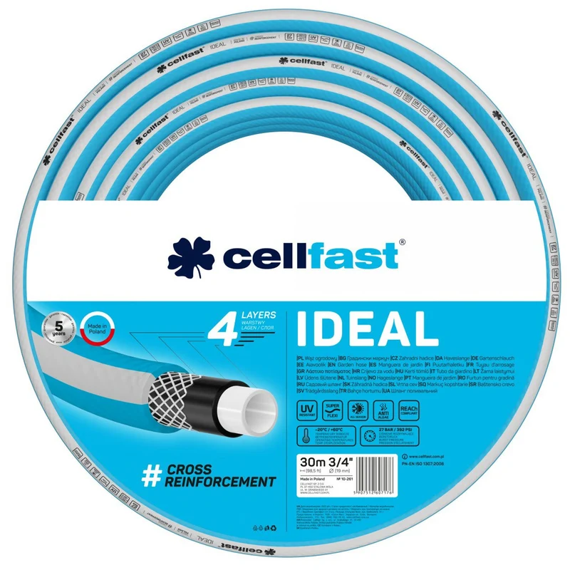 CELLFAST IDEAL 3/4" Gartenschlauch 30m 10-261 4-lagig