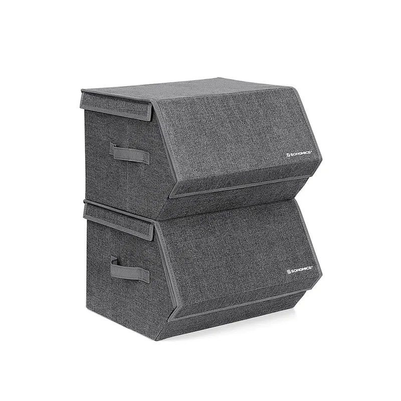 2er Set Stoffboxen mit Deckel