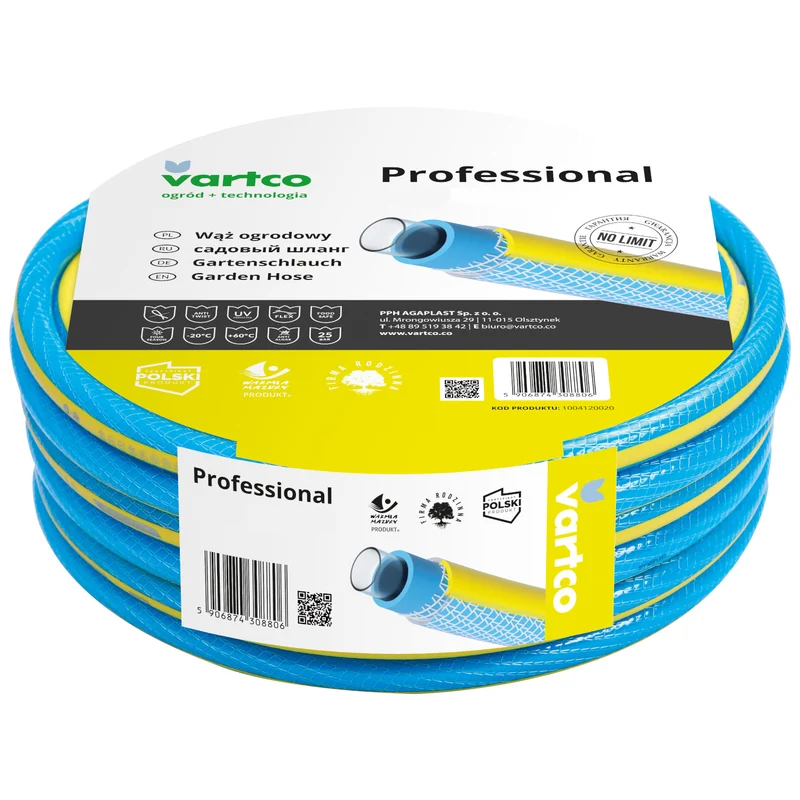 4-lagiger Wasserschlauch Anti Twist Gartenschlauch Schlauch Gartenbewässerung Flexibel Flexischlauch Trikotgeflecht UV-beständig 25 Bar 3/4" 30m