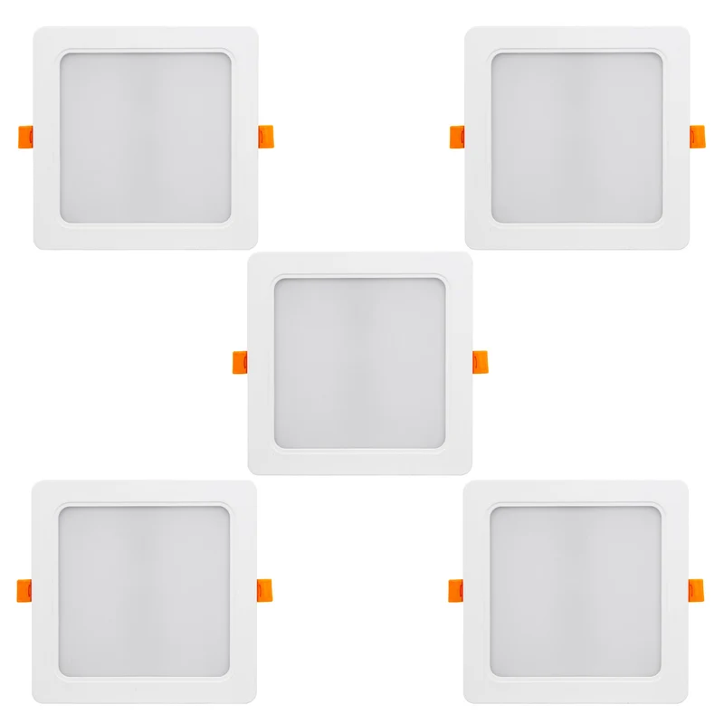 5x Maclean LED-Deckenpanel, bündig montiert SLIM, 18W, Neutralweiß 4000K, 170*170*26mm, 1900lm, MCE374 S