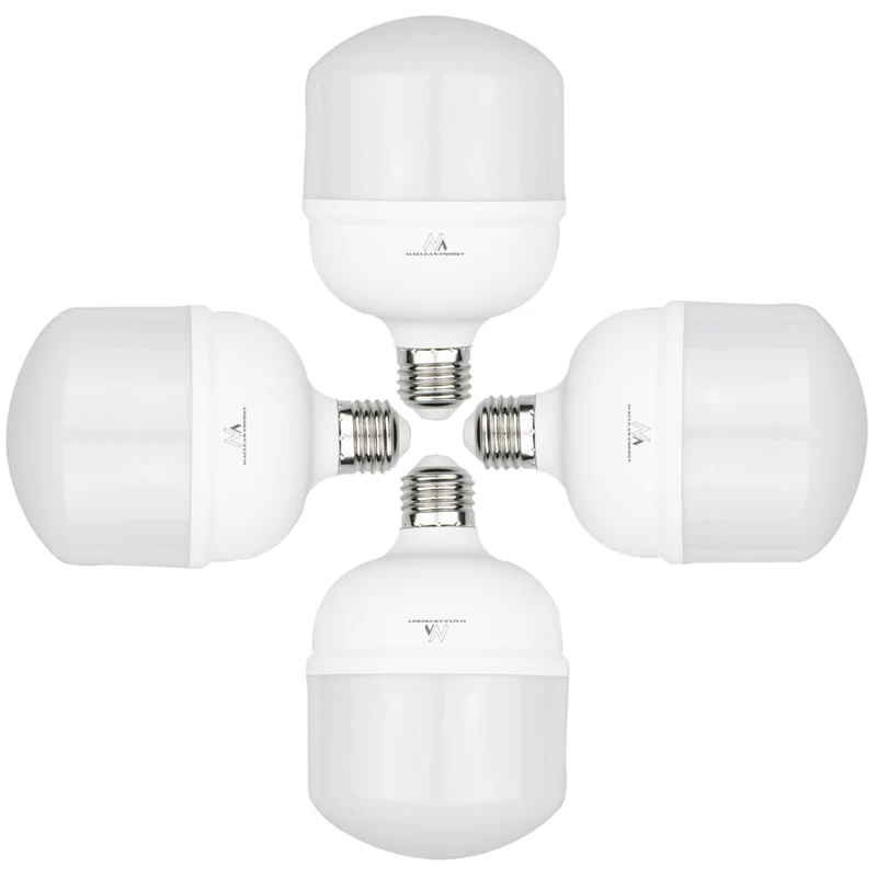 4x Maclean LED-Lampe, E27, 48W, 220-240V AC, kaltweiß, 6500K, 5040lm, MCE304 CW