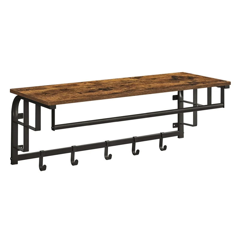 Wandgarderobe mit Ablage und 5 abnehmbaren Haken
