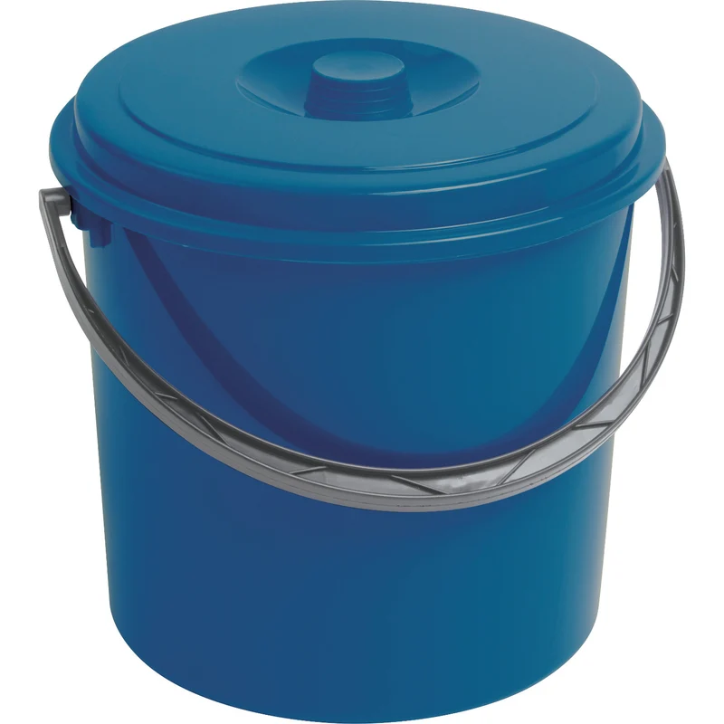 blauer Eimer 12 L Volumen mit Deckel und Griff Curver 03207