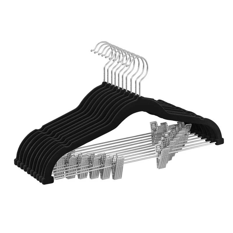 Kleiderbügel aus Samt mit verstellbaren Clips
