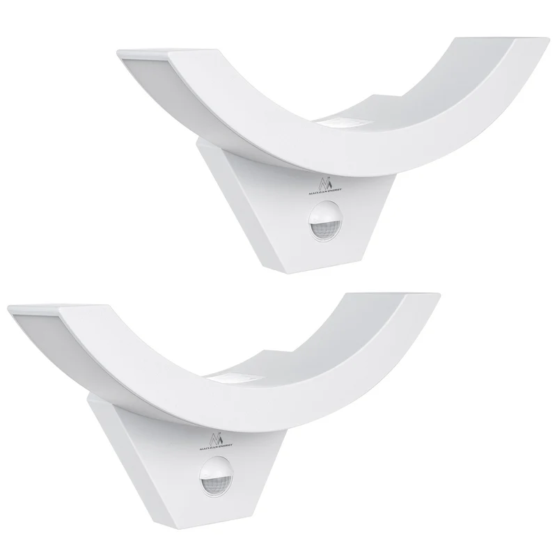 Maclean LED-Lampe mit Bewegungsmelder, PIR-Sensor, Farbe: Weiß, 10 W, IP54, 800 lm, MCE290 W, 2 Stück