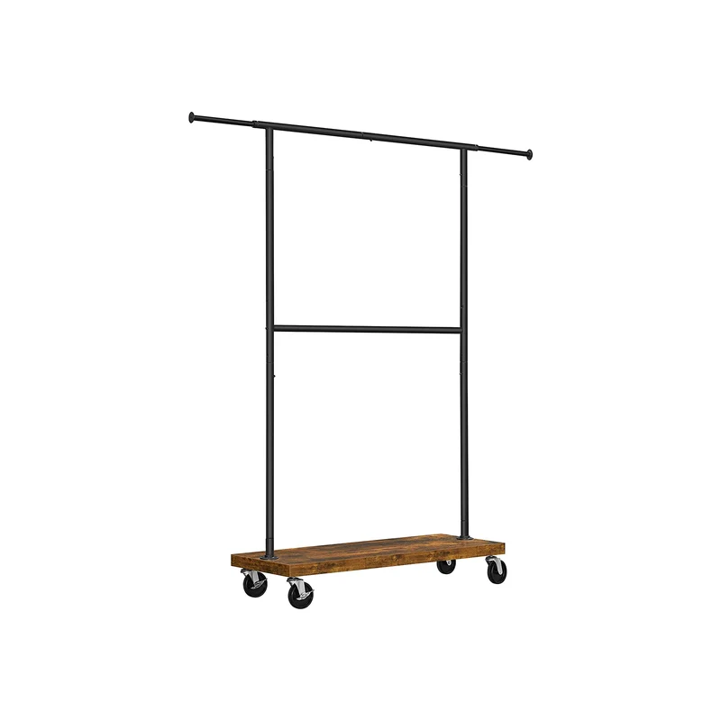 Rollbarer Kleiderständer mit 2 Kleiderstangen