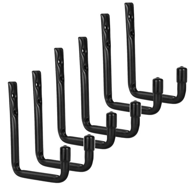 6er-Set Maclean-Wandhalterungen für Reifen, Räder, Leitern, Fahrräder, aus Stahl, max. Belastbarkeit 22 kg/Halterung, MC-488