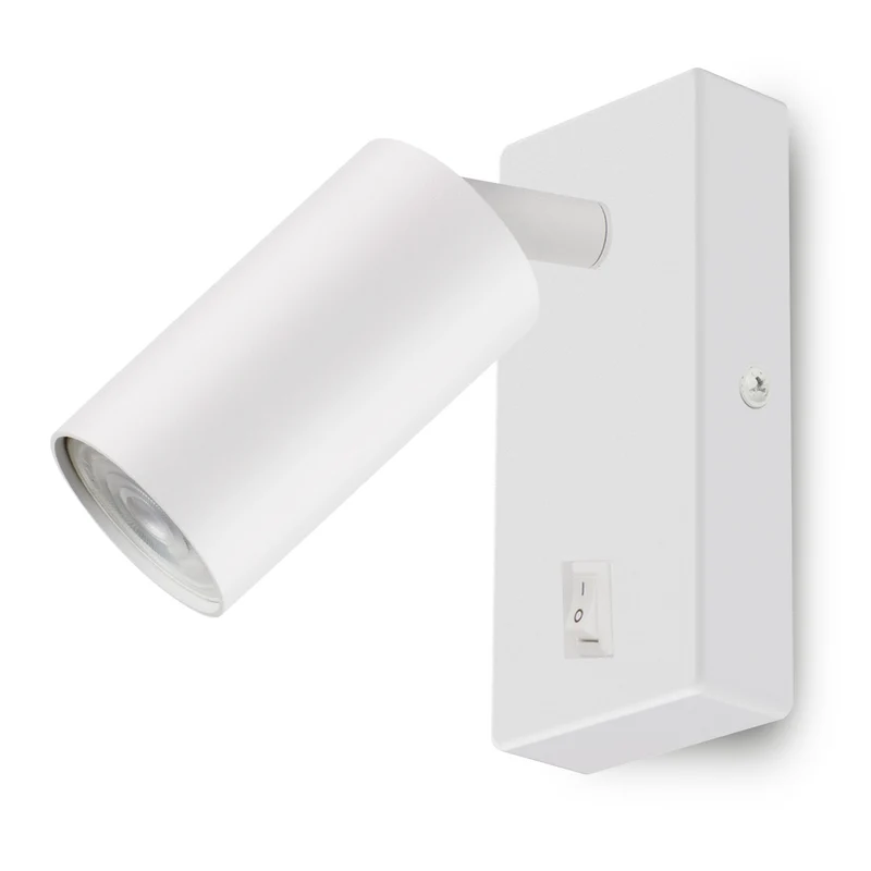 Maclean Wandlampe / Wandleuchte, Spot, rund, GU10, mit Schalter 55x100mm, weiß, MCE369 W
