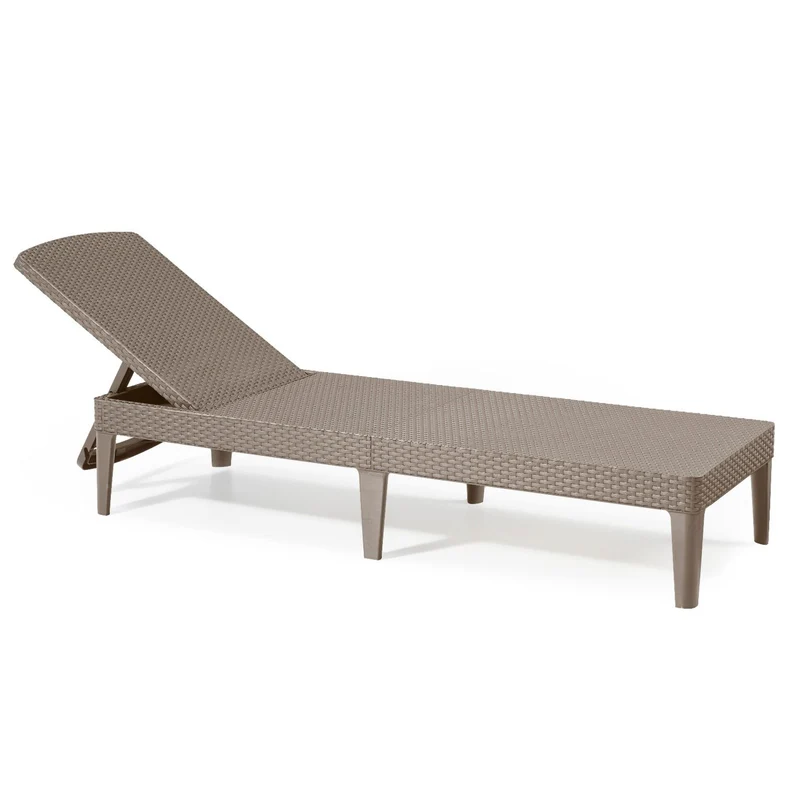 Sonnenliege mit 4-Fach Verstellbarer Rückenlehne Gartenliege UV- & witterungsbeständig Rattan Cappuccino