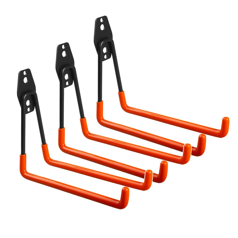 Maclean Wandhalterung/-aufhänger für Reifen, Gartengeräte, Leitern, Schläuche, Fahrräder, max. Belastung 25 kg, MC-444, 3 Stück