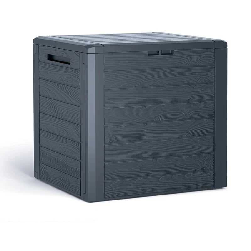 Woodebox Gartenbox Gartenkiste Kissenbox Kissentruhe Gartentruhe Verschließbar Kunststoff 140 Liter Anthrazit