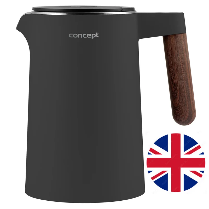Konzept Norwood RK3305 Edelstahl-Wasserkocher Temperaturregelung Warmhalten 1.5L 1850-2200W Dunkelgrau