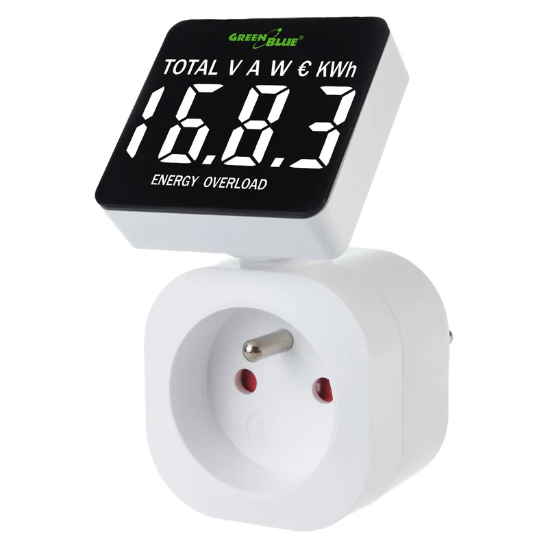 GreenBlue Energiezähler, Wattmeter, 16A, max. 3680W, Unterspeicher, GB620 E