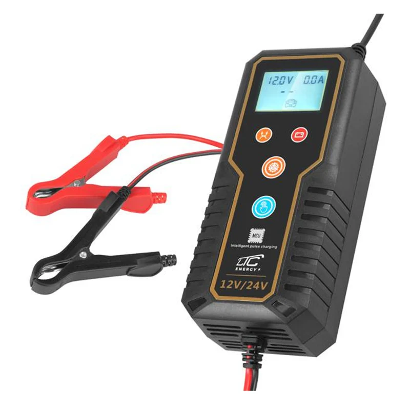 Autobatterieladegerät 12V/24V mit Mikroprozessorsteuerung für 15A geeignet für verschiedenste Batterietypen von 2Ah bis 150Ah