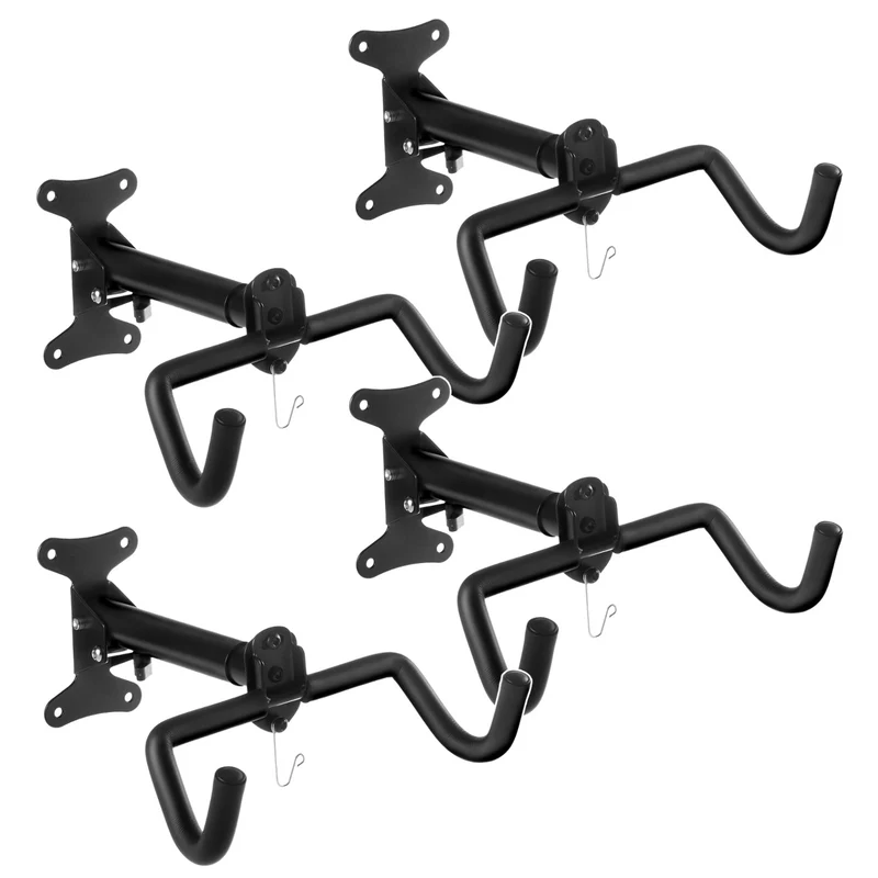 Maclean Fahrrad-Wandhalterung, horizontal, Stahl, max. Belastbarkeit 30 kg, MC-484, 4 Stück